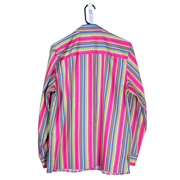 Foxcroft Women's Shirt Button Up Striped Wrinkle Free Colorful Blouse Top Size 8 - Picture 2 of 8